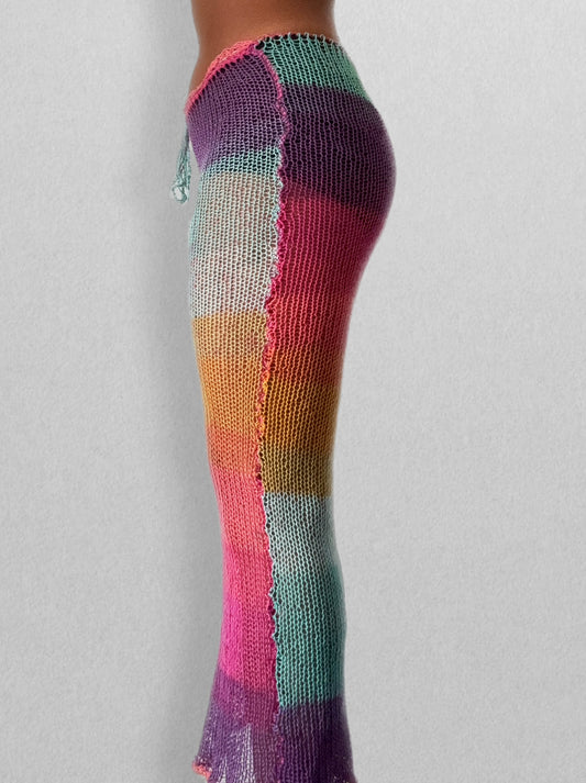 Rainbow Knit Skirt ⋆.𐙚 ̊