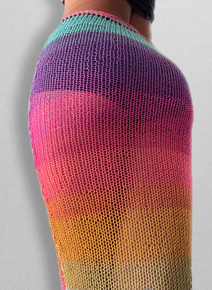Rainbow Knit Skirt ⋆.𐙚 ̊