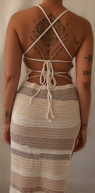 Neutral Tone Maxi Dress ⋆˚꩜｡